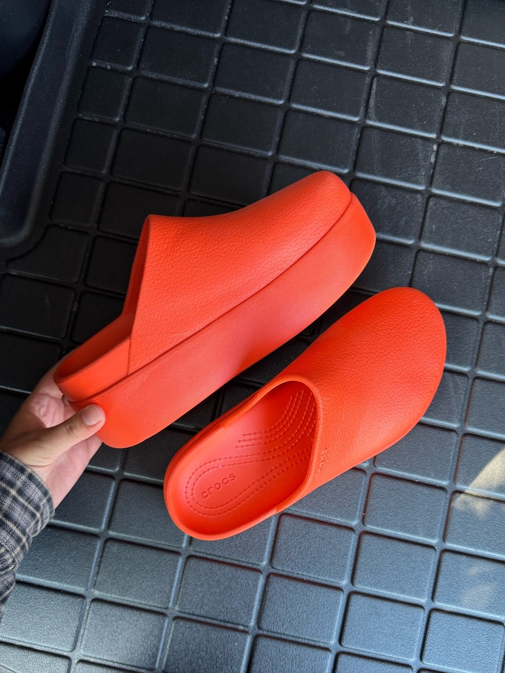 CROCS Dylan Women's Slip-On Platform Clogs in Bold Orange
